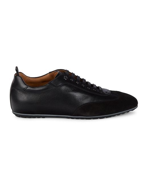 BOSS by HUGO BOSS Portobello Leather Sneaker in Black for Men | Lyst