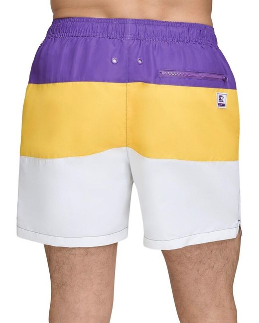 Starter Blue Colorblocked Volleyball Shorts for men