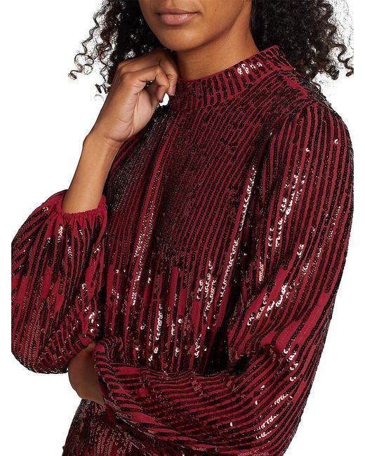 Rixo Red Samantha Sequined Minidress