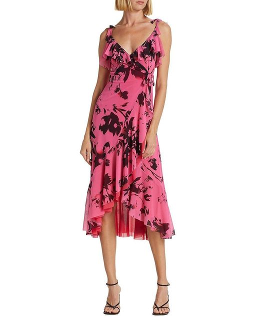 Prabal Gurung Red Wndrlust Akansha Stretch-Tulle Wrap Dress