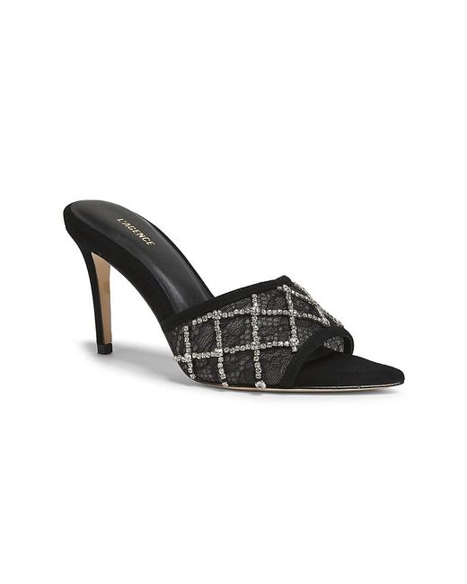 L'Agence Black Fernande 85Mm Embellished Stiletto Heel Mules