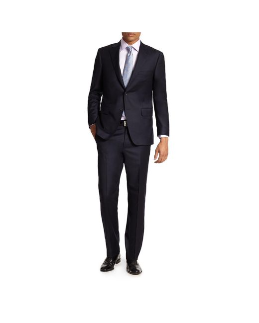 Saks Fifth Avenue Blue Samuelsohn Basic Wool Suit for men