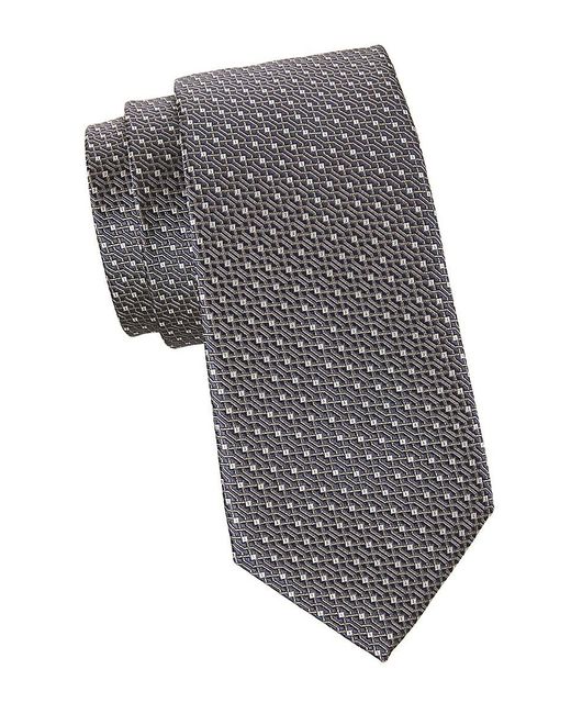 Canali Men's Gray Dot Silk Tie