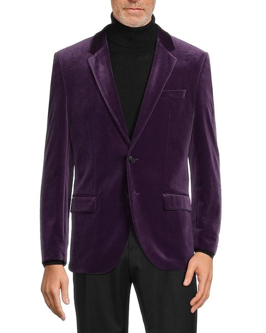 HUGO Purple Henry Velvet Slim Fit Blazer for men