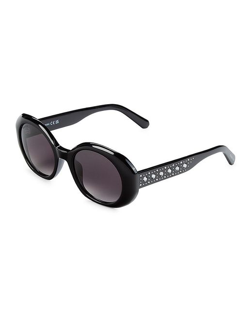 Swarovski Black 52mm Crystal Oval Sunglasses
