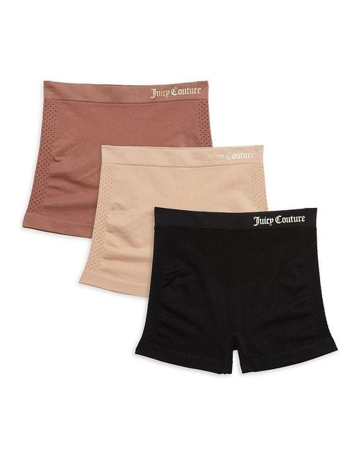 Juicy Couture 3-piece Logo Shapewear Shorts Set in Black