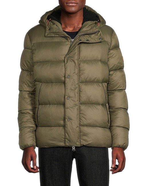 Save The Duck Zander Quilted Hooded Puffer Jacket in Blue for Men | Lyst