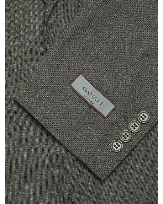 Canali Green Solid Wool Two-Button Modern-Fit Suit for men