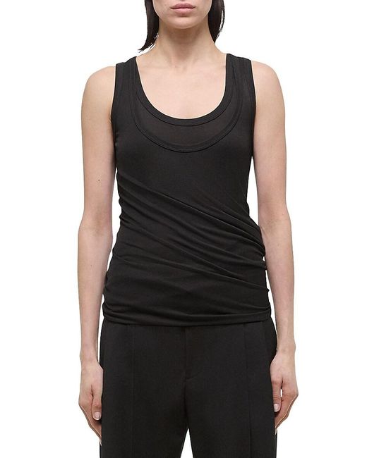 Helmut Lang Black Gloss Convertible Tank Top