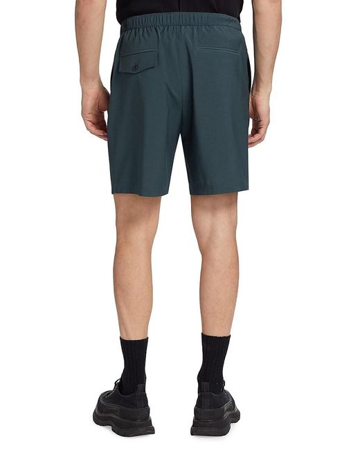Helmut Lang Blue Pintucked Wool-Blend Shorts for men