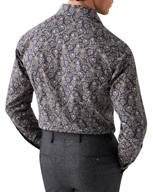 Eton of Sweden Gray Slim-Fit Paisley Dress Shirt for men