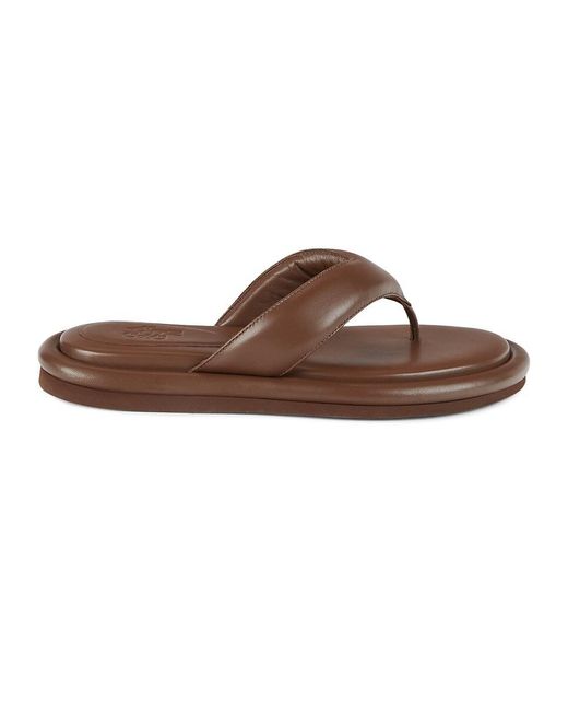 Gia Borghini Brown Leather Thong Flip Flops