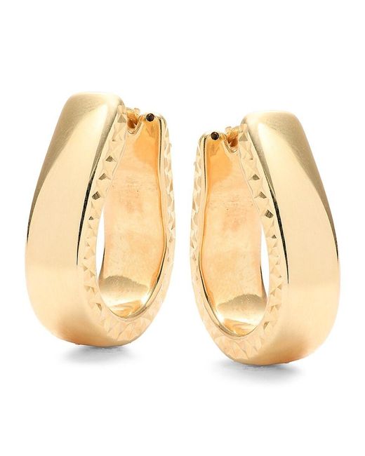 Saks Fifth Avenue Natural 18k Goldplated Sterling Silver Bold Oval Hoop Earrings