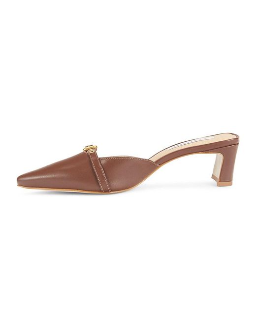 Saks Fifth Avenue Pink 51Mm Leather Block Heel Mules