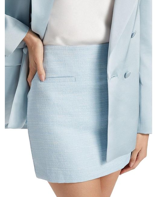 If Only Studio Blue Tweed Miniskirt