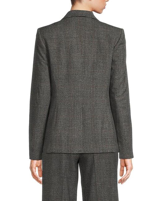 Calvin Klein Gray Peak Lapel Glen Plaid Blazer