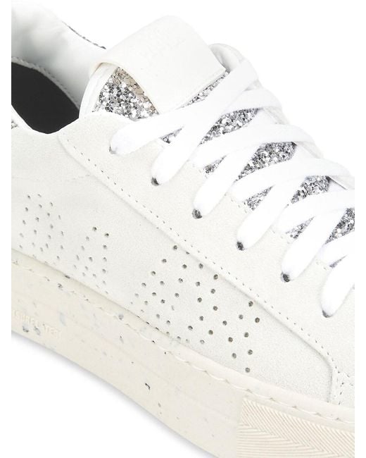 P448 White Leather Low-Top Sneakers