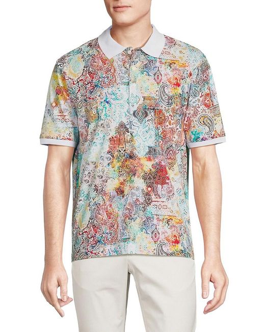 Robert Graham White 'Mitra Paisley Classic Fit Polo for men