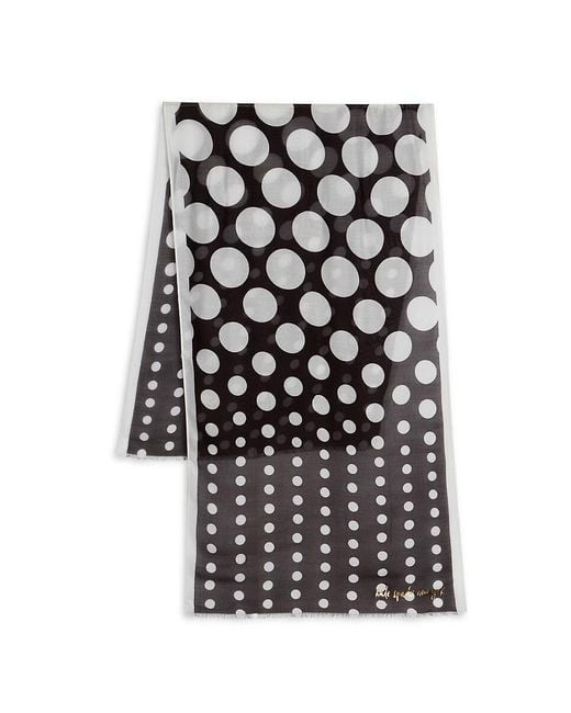 Kate Spade Red Dots And Bubbles Oblong Scarf