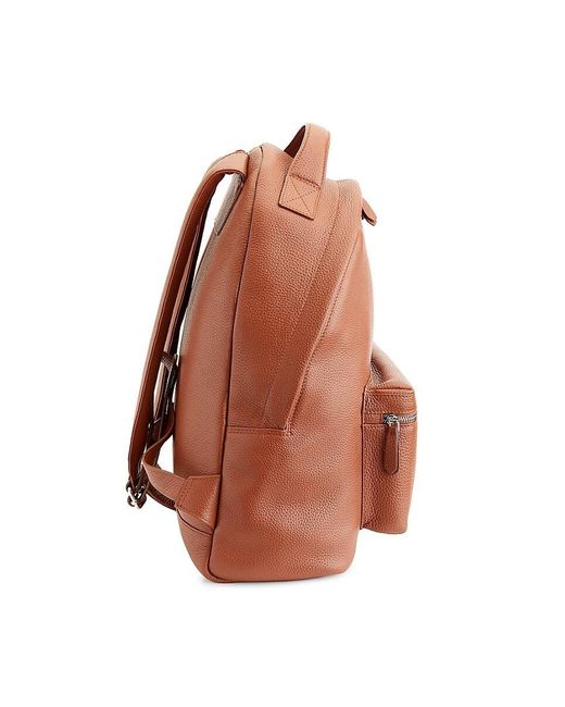 ROYCE New York Orange Grained Leather Backpack for men