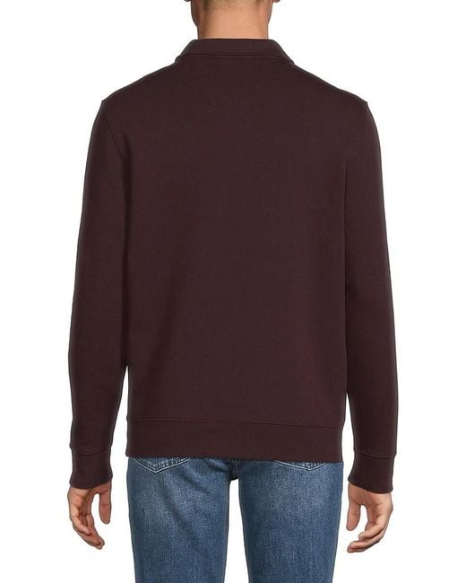 Vince Black French Terry Zip Up Pullover for men