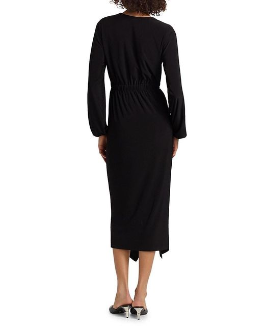 Ramy Brook Black Sutton Twist-Front Jersey Midi-Dress