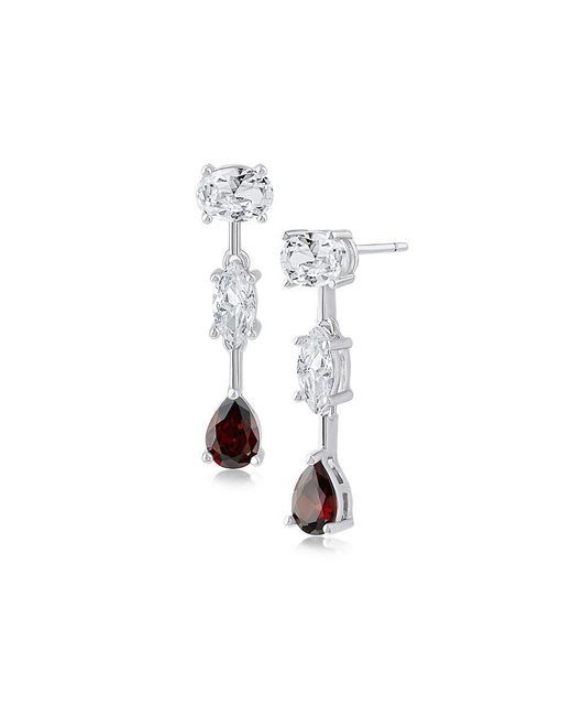 CZ by Kenneth Jay Lane White Rhodium Plated & Cubic Zirconia Drop Earrings