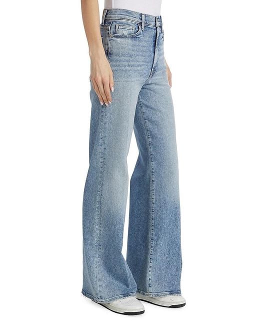 7 For All Mankind Blue Ultra High-Rise Wide-Leg Jeans