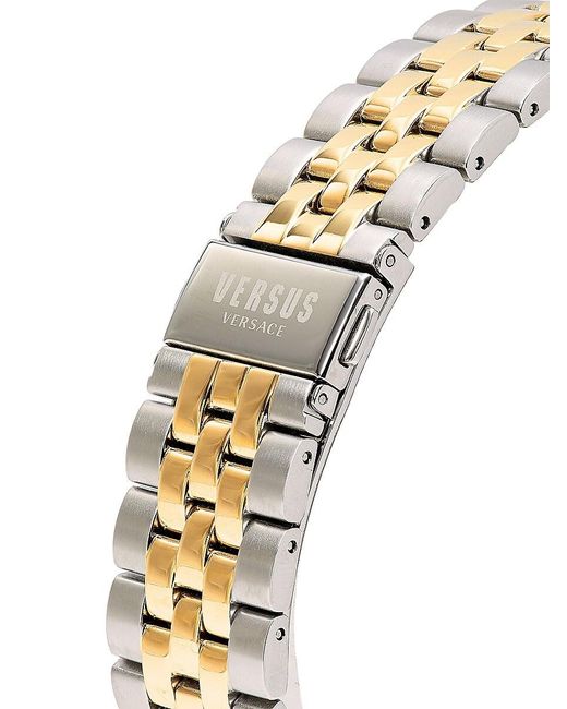 Versus  Metallic Colonne 45mm Ip Two Tone Stainless Steel Bracelet Watch for men