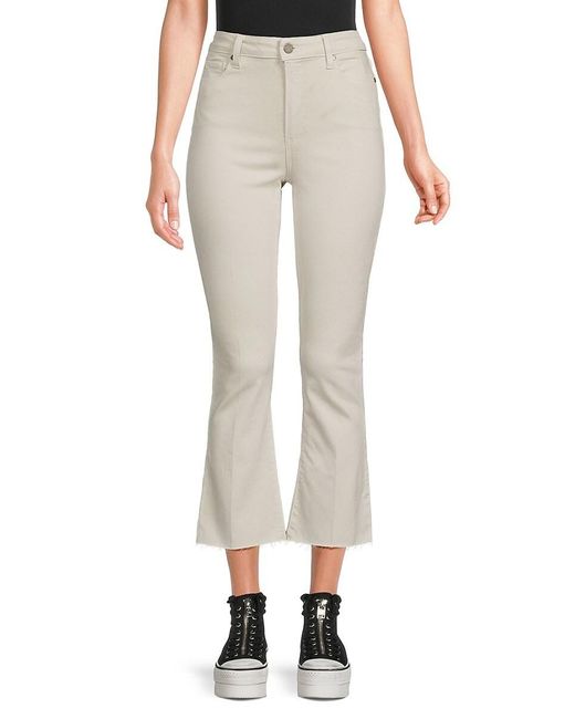 PAIGE White Rory High Rise Cropped Flare Jeans