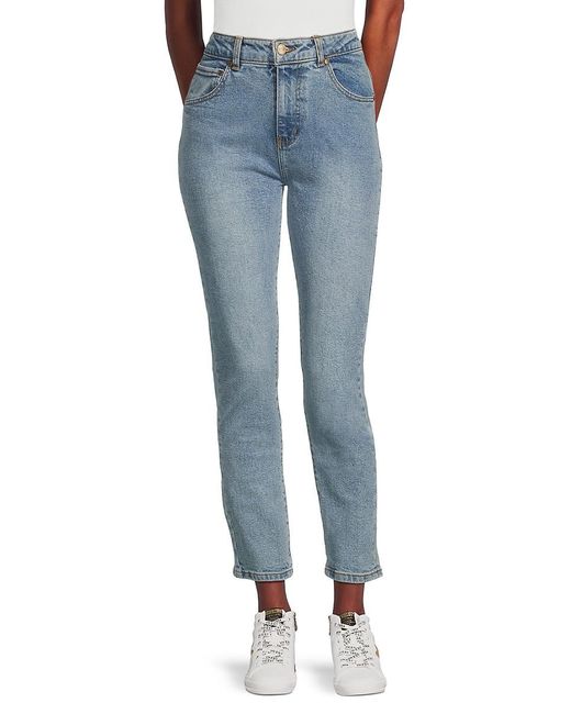 Class Roberto Cavalli Blue High Rise Faded Wash Jeans