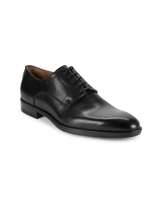 To Boot New York Black Seth Almond Toe Leather Derbys for men