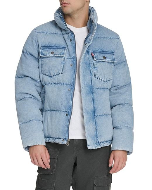 denim puffer packable jacket levis