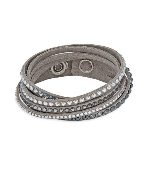 Swarovski Metallic Crystal & Suede Multi-strand Bracelet