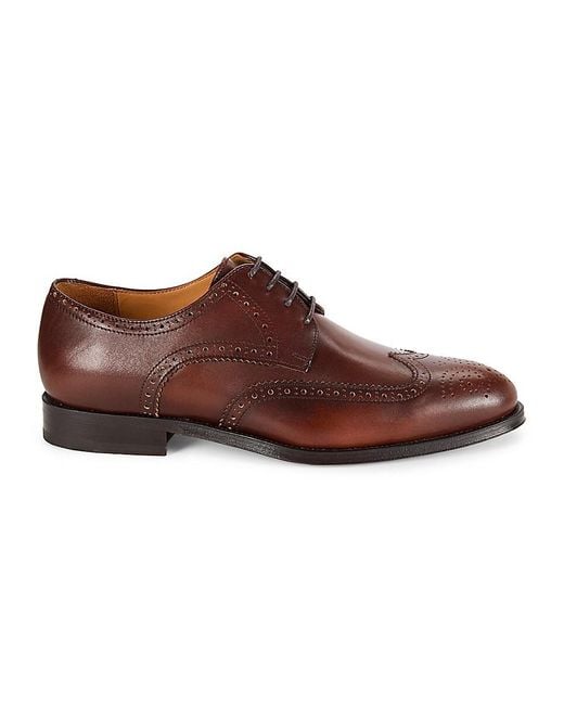 Saks Fifth Avenue Brown Timothy Leather Brogues for men