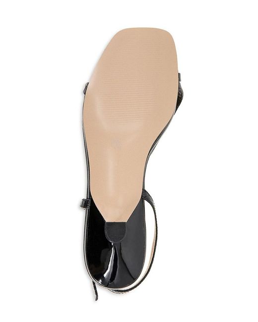BCBGeneration Metallic Inaya 50Mm Crocodile-Embossed Faux Leather Kitten-Heel Sandals
