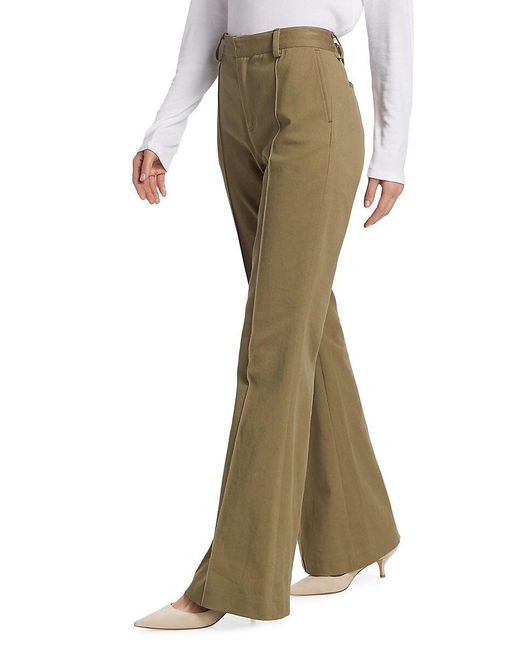ATM Natural Cotton-Blend Twill Flare Pants
