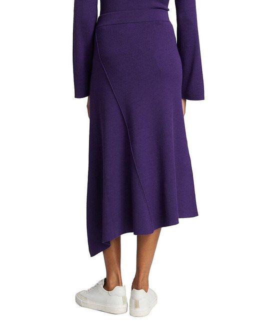 KENZO Purple Asymmetric Midi Skirt