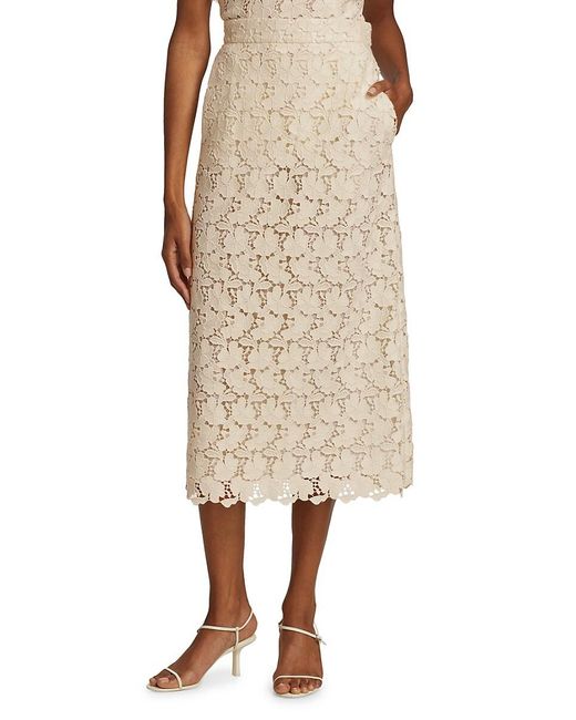 Brock Collection Macrame Stella Lace Midi Skirt in Natural | Lyst