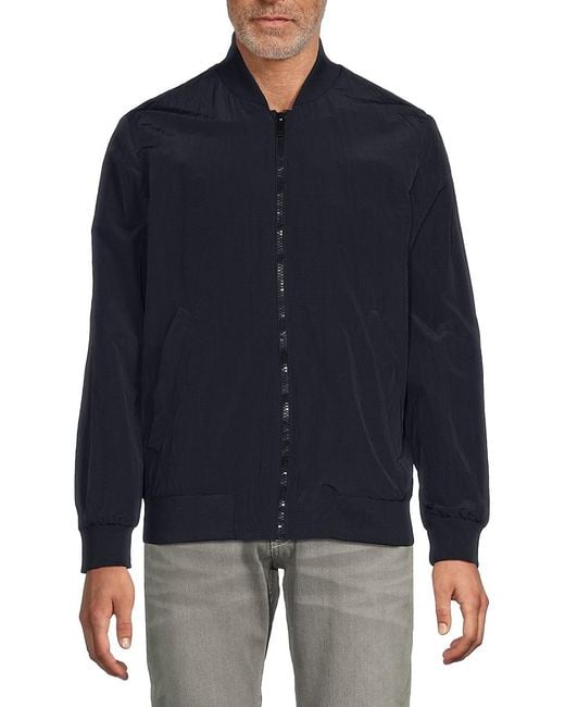 Slate & Stone Blue Baseball Collar Bomber Jacket for men