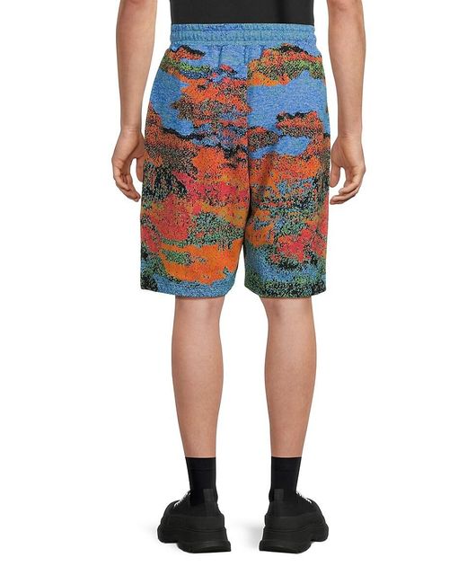 Ambush Blue Jacquard Drawstring Shorts for men