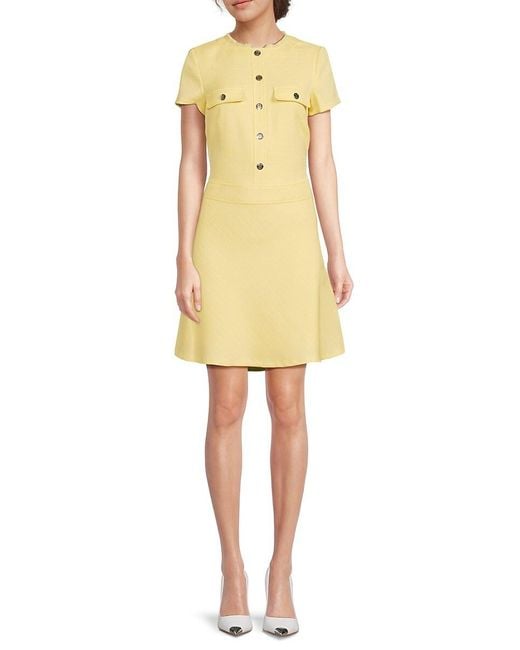Tommy Hilfiger Yellow Fringed Pocket Minidress