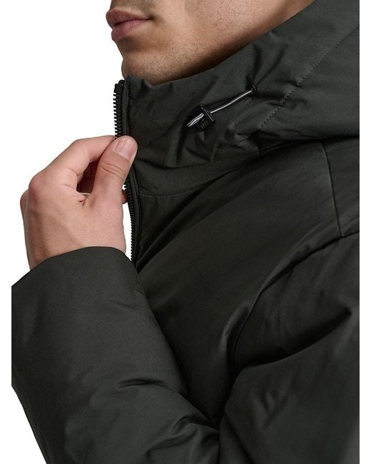 DKNY Black Hooded Regular-Fit Jacket for men