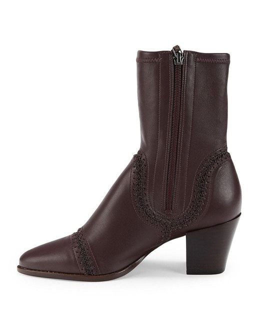 Alexandre Birman Benta Leather Ankle Boots in Brown Lyst