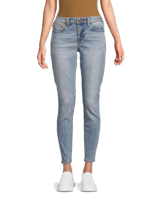 True Religion Jennie Big T Mid Rise Skinny Jeans in Blue Lyst Canada