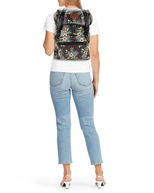 KENZO Green Floral Backpack for men