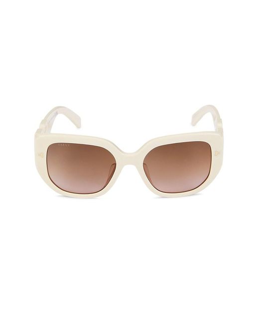Bally White 56mm Square Sunglasses