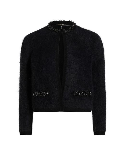 Kobi Halperin Black Madeline Embellished Alpaca-blend Cardigan