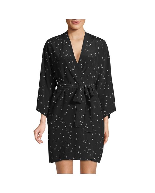 UGG Star print Silk Robe in Black Lyst
