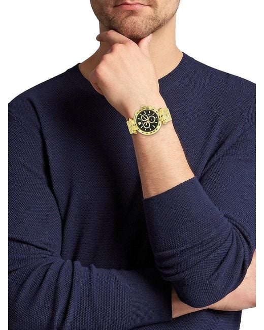 Versace Metallic Aion Ip & Dial Chronograph Bracelet Watch/45Mm for men